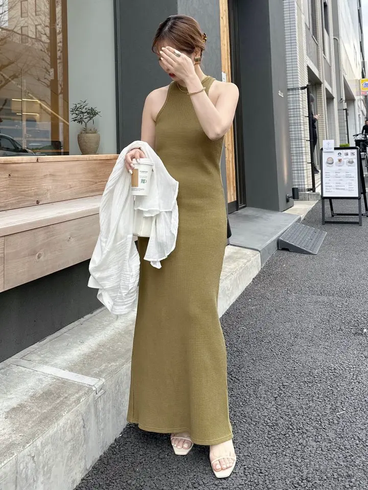 ワッフルナローワンピース