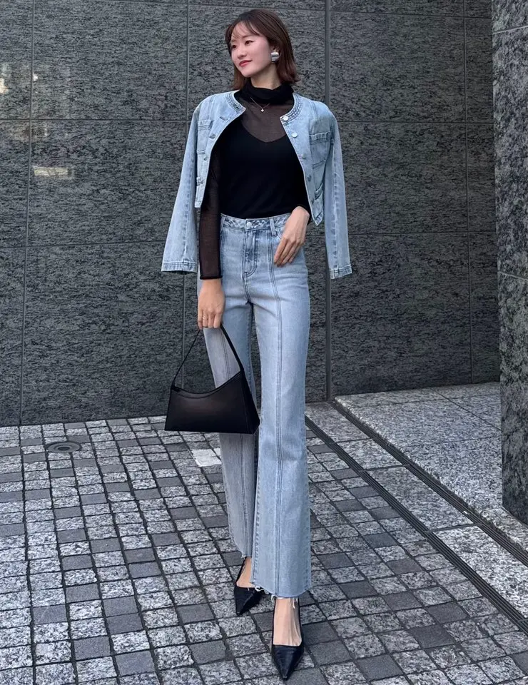 ánuans セミフレアデニム 0サイズ anuans ジーンズ デニム デニムパンツ Semi flare denim