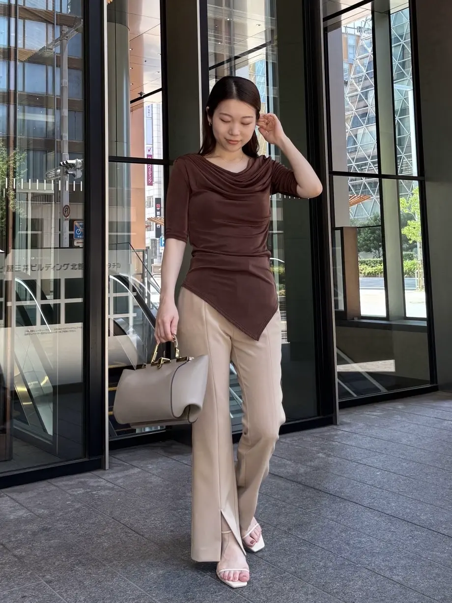 anuans ストレッチスリットフレアパンツ ECRU タグ付き anuans｜ストレッチスリットフレアパンツ | Rakuten Fashion