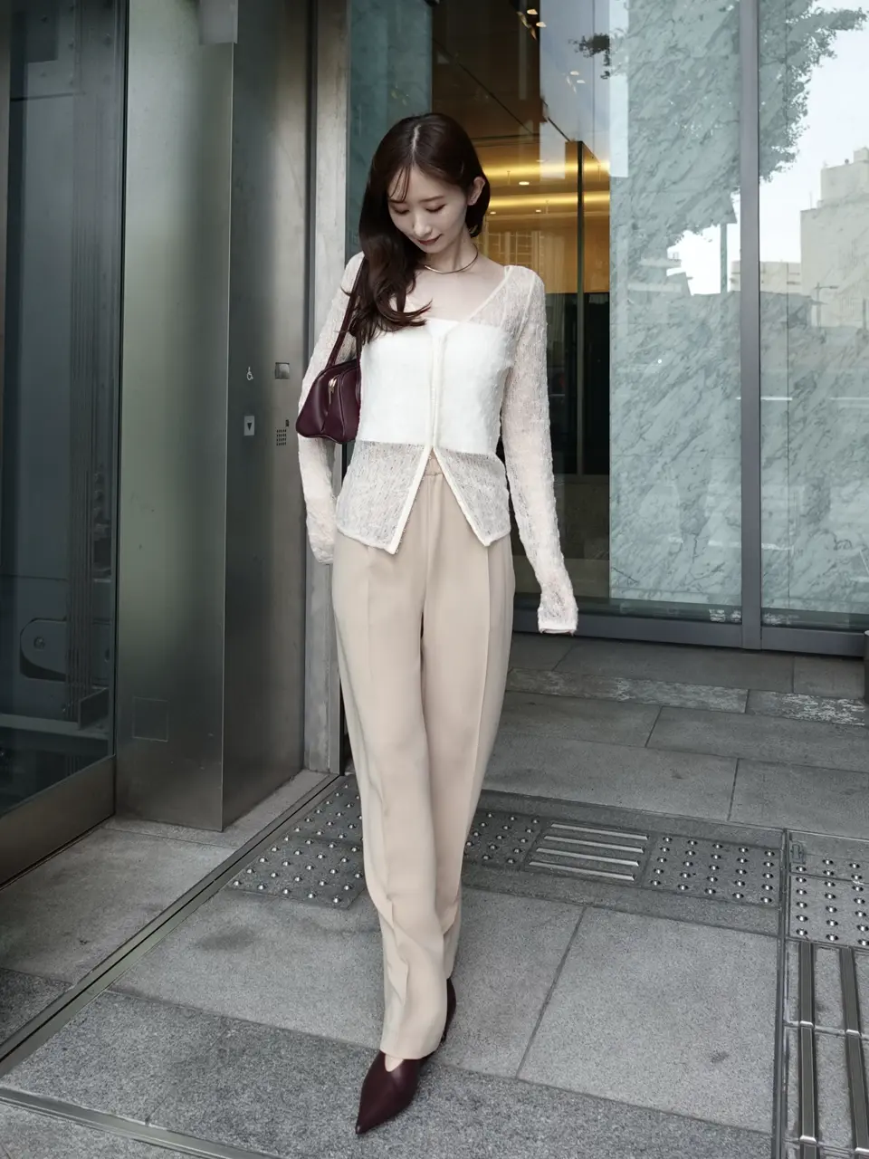 ウールレースニットトップス