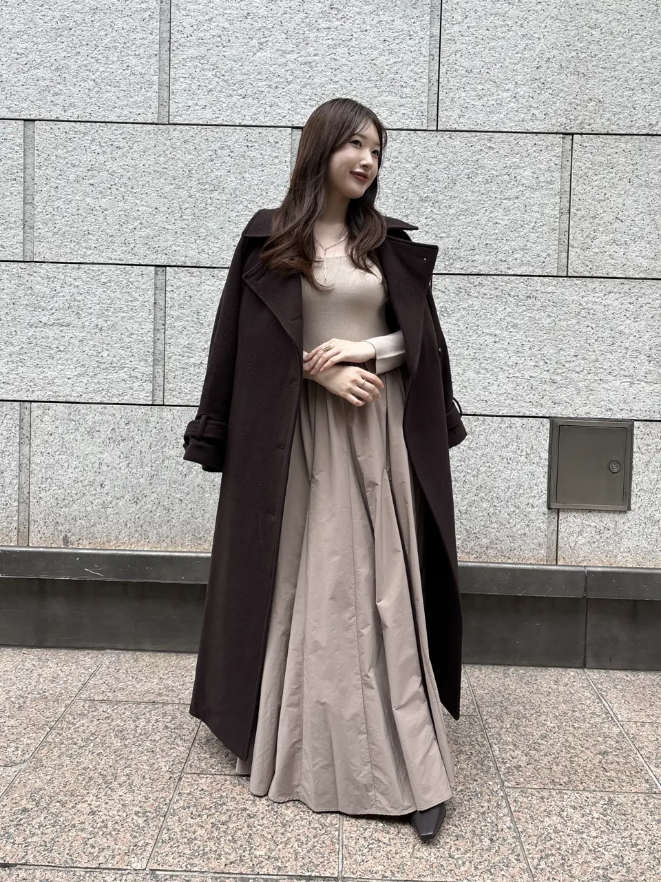 ニットドッキングフレアワンピース