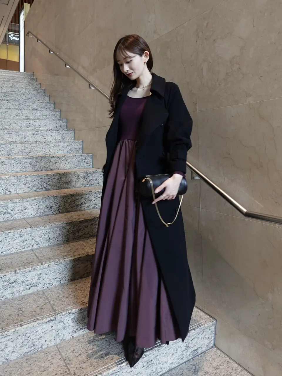 ニットドッキングフレアワンピース