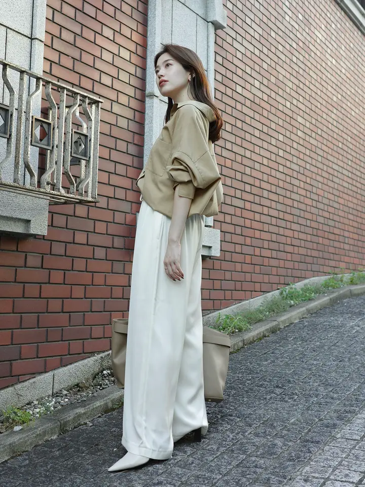 シルクリラックスワイドパンツ