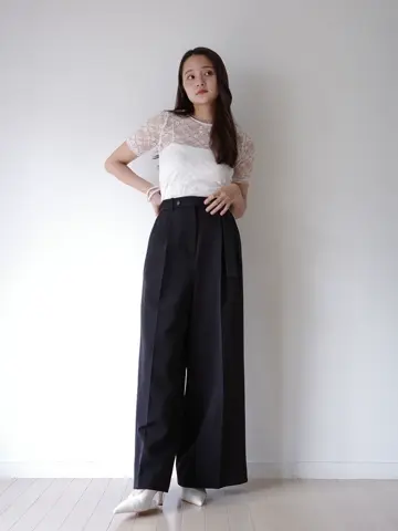 niko♡♡ eimy istoire トップス レース 黒 エイミーイストワール EIMY ISTOIRE レーストップス （BLACK