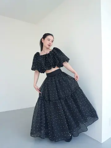 パールスタッズフレアスカート