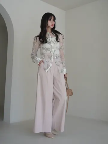 eimy istoire♡Rachel flowerレースレイヤードシャツ EIMY ISTOIRE（エイミーイストワール） ブラウス シャツ チュール