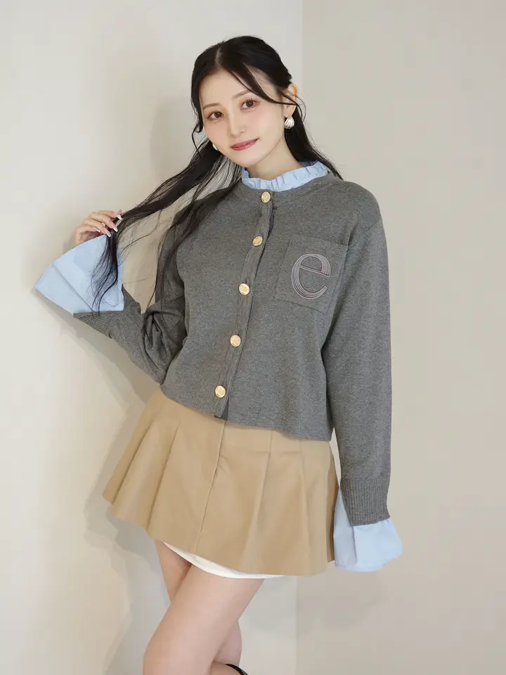 レイヤードプリーツミニスカート