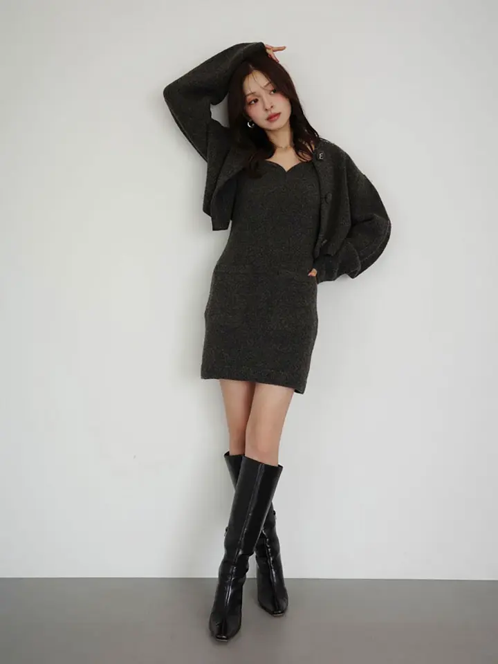 スクエアトゥロングブーツ