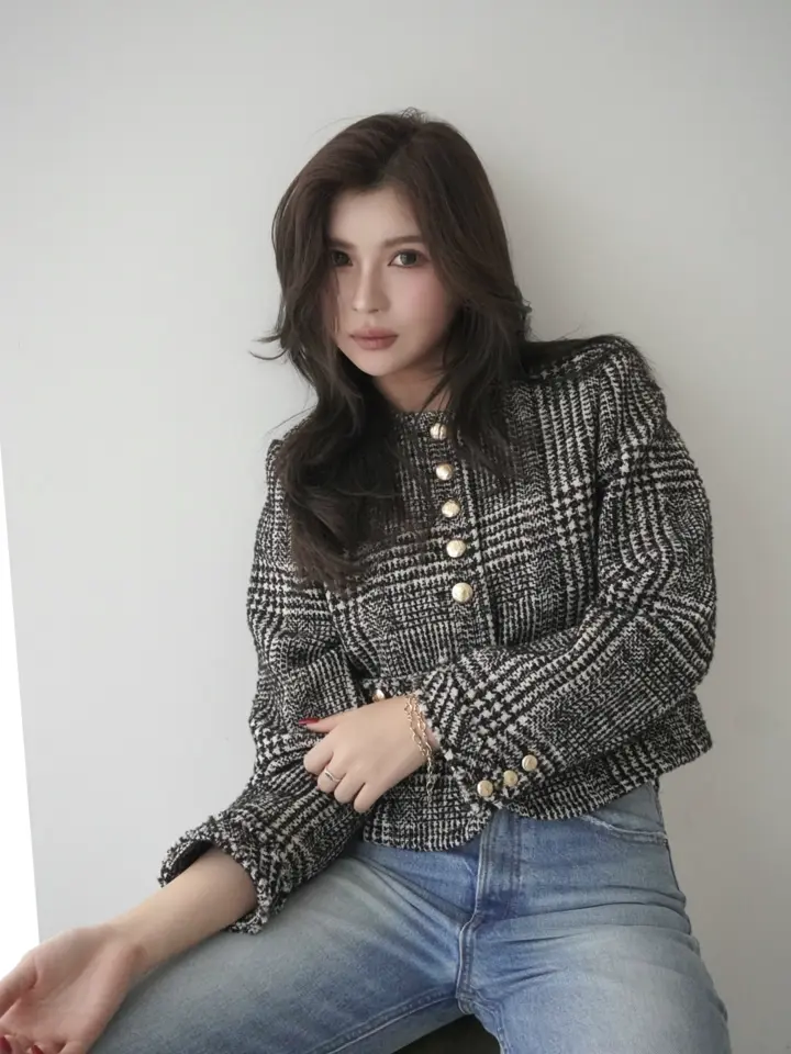 ツイードノーカラージャケット