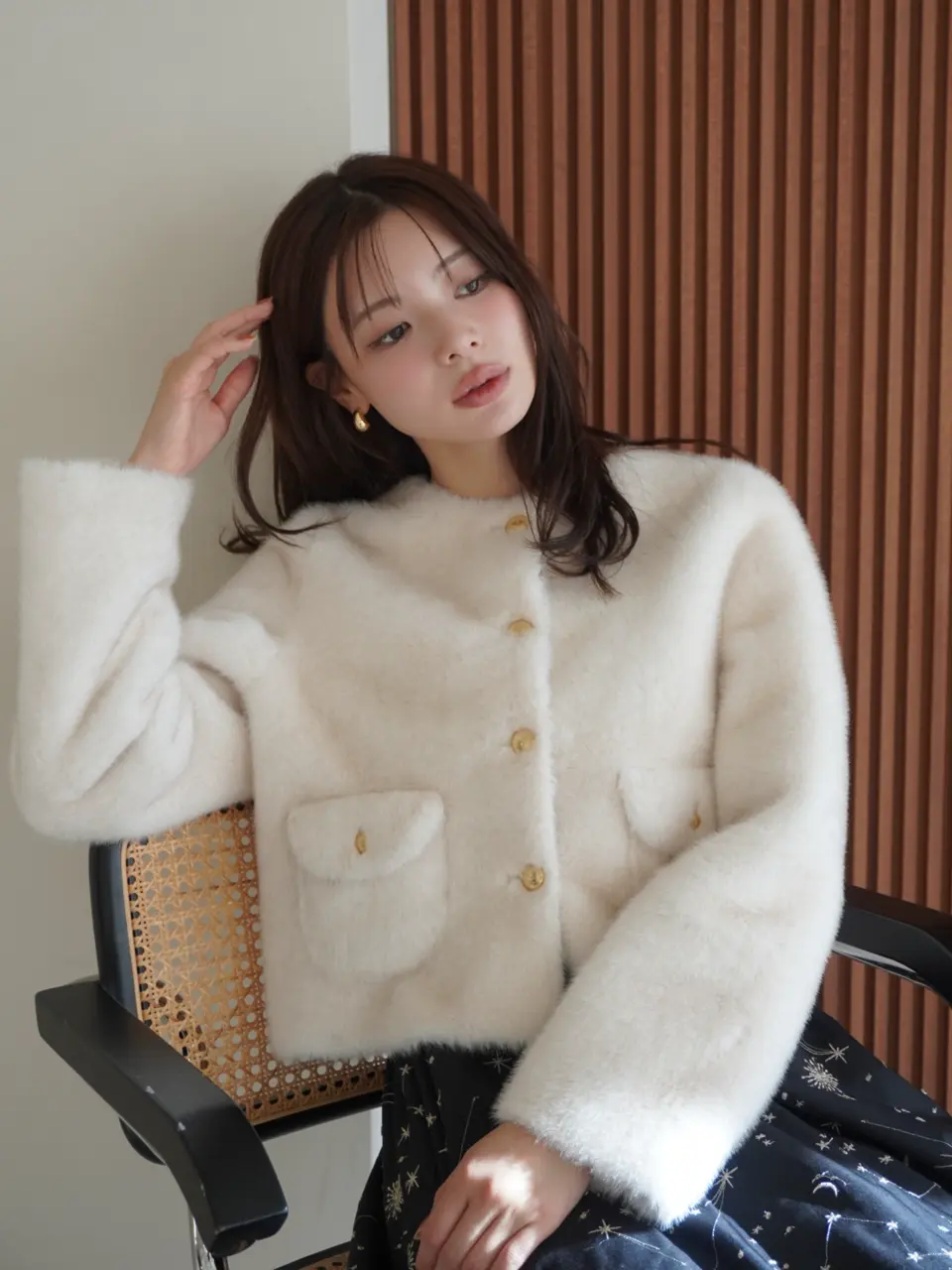 【本日限定値下げ】eimyistoire フェイクファーニットカーディガン EIMY ISTOIRE エイミーイストワール eimy istoire フェイクファー