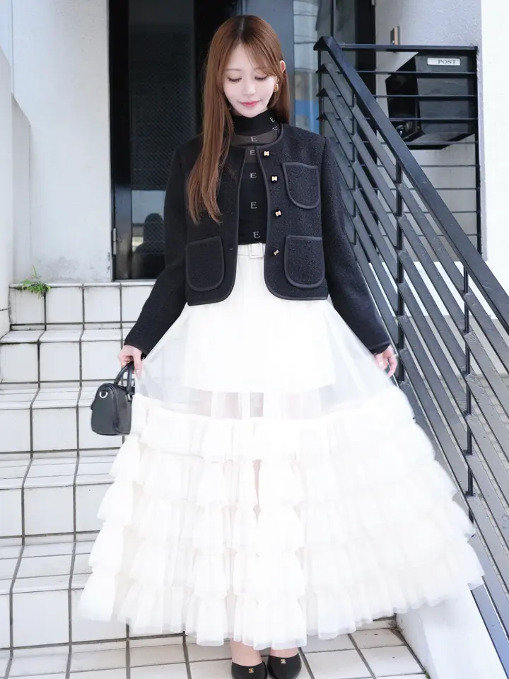 TULLE TIERED LAYERED SKIRT