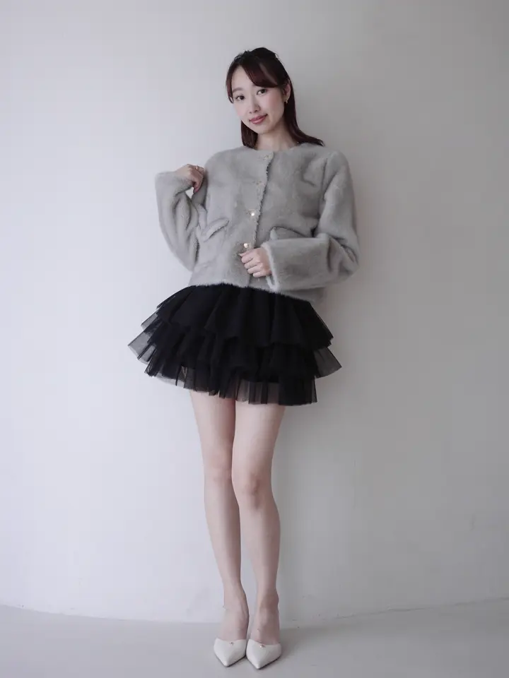 チュールミニスカート