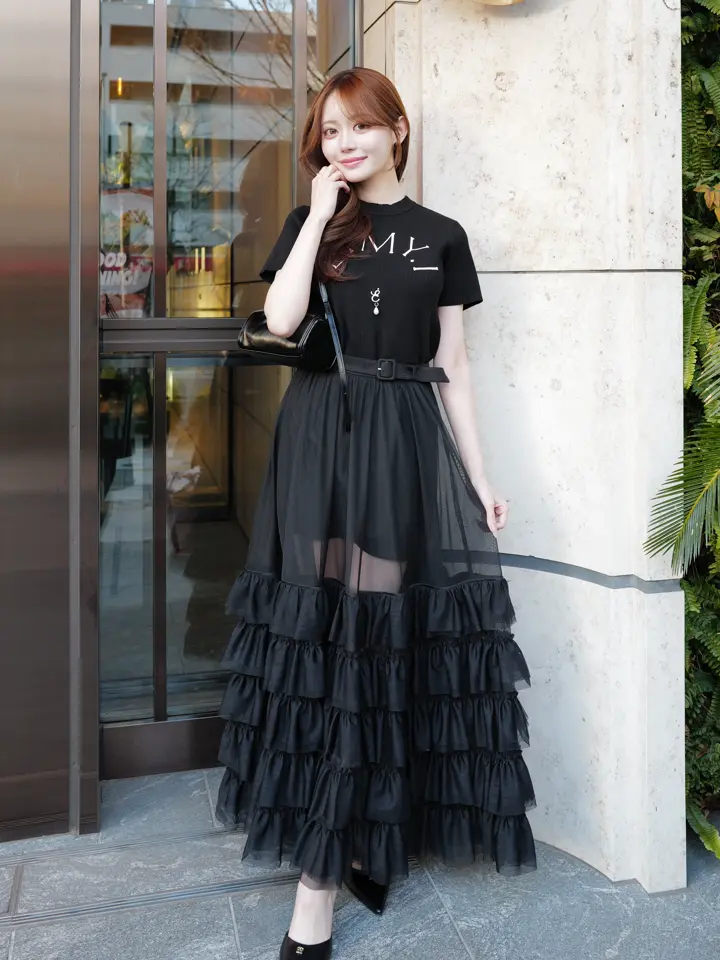 TULLE TIERED LAYERED SKIRT