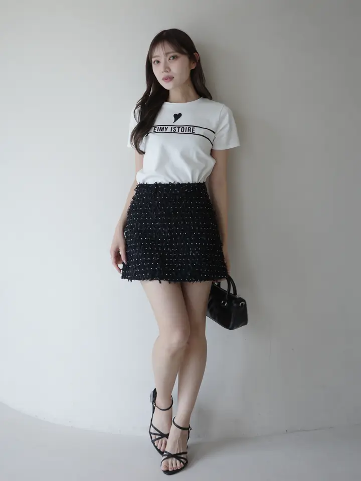 eimy  istoire Horseshoe print スタンドシャツ ハートモチーフシャツ