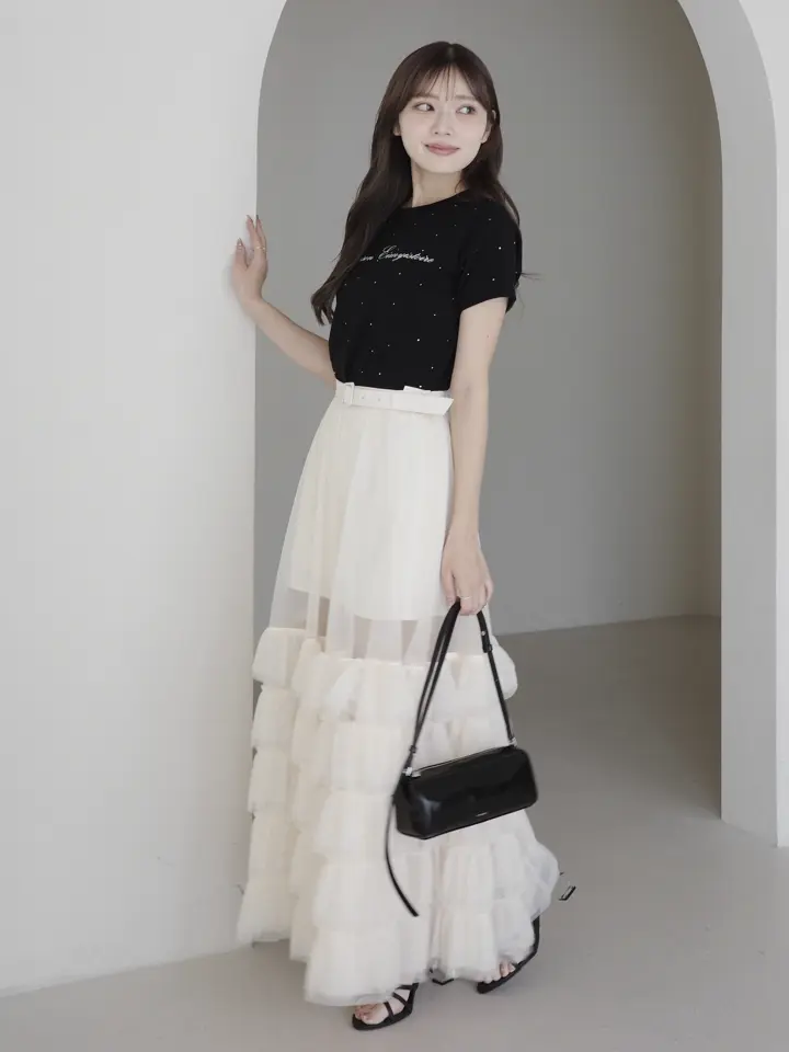 E.TULLE LAYERED SKIRT