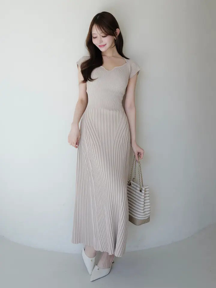 2026 SPRING collection Rib-Knit Flare Dress