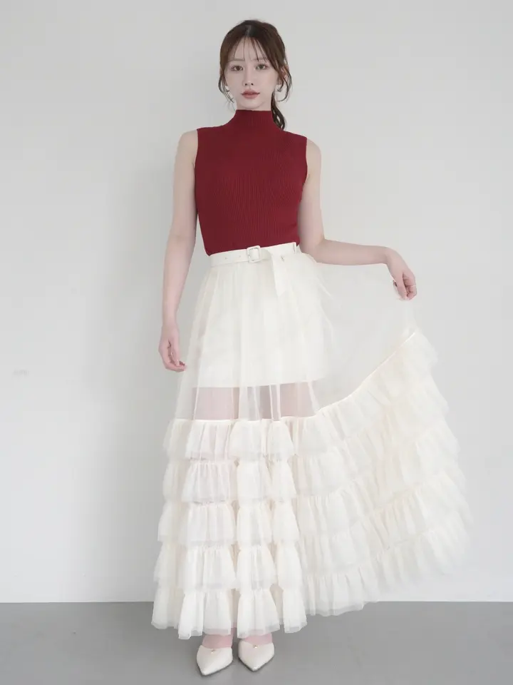 E.TULLE LAYERED SKIRT