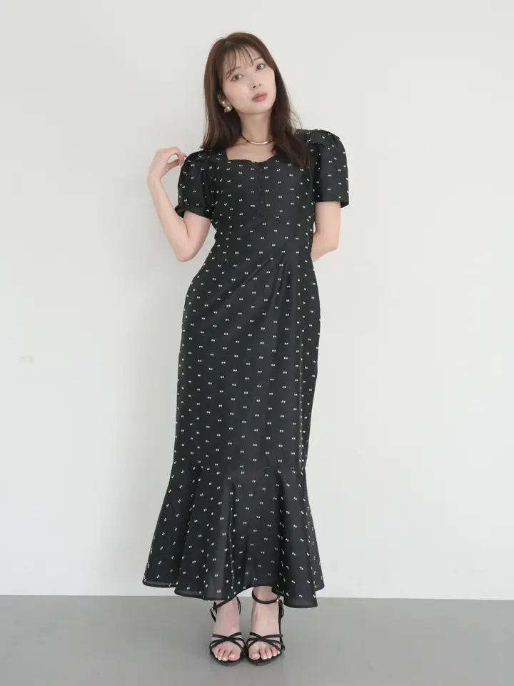 CAMILLE DOT JACQUARD DRESS