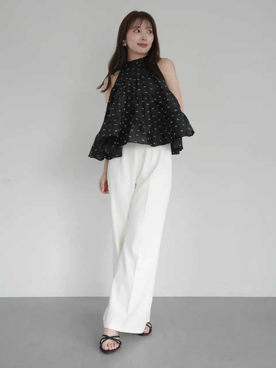 CAMILLE DOT JACQUARD TOP