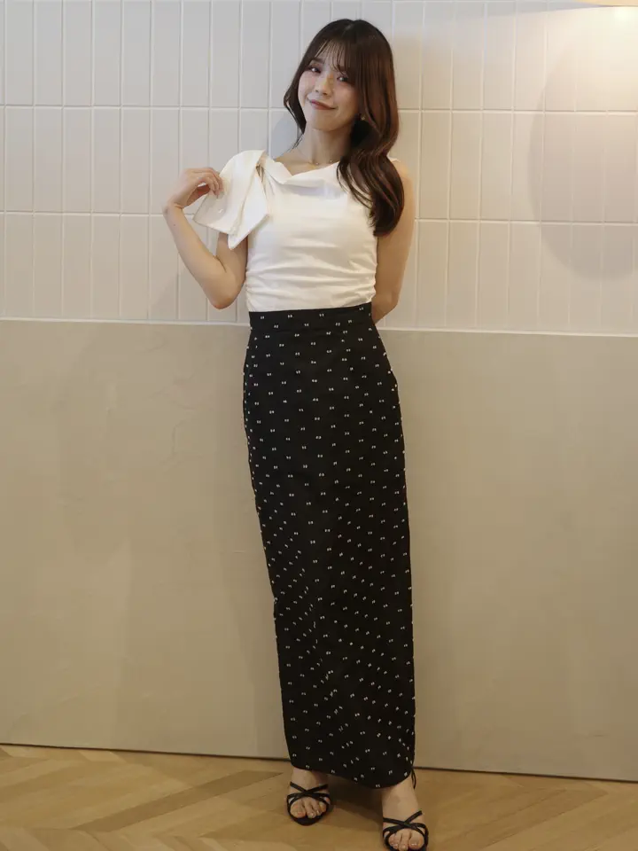 CAMILLE DOT JACQUARD SKIRT