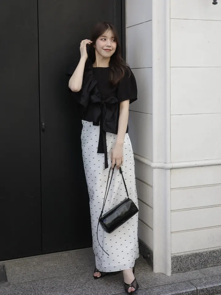 CAMILLE DOT JACQUARD SKIRT