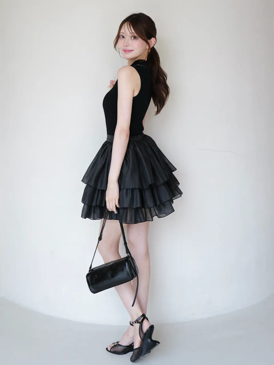 ORGANZA COMBI KNIT DRESS