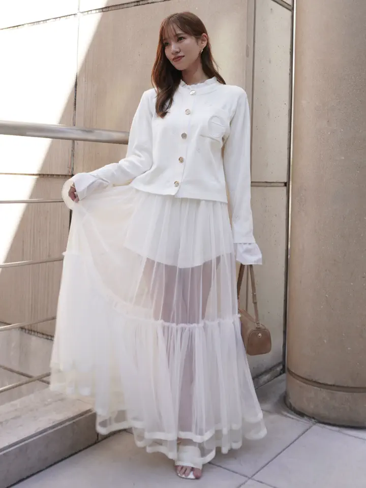 SHEER TULLE SKIRT