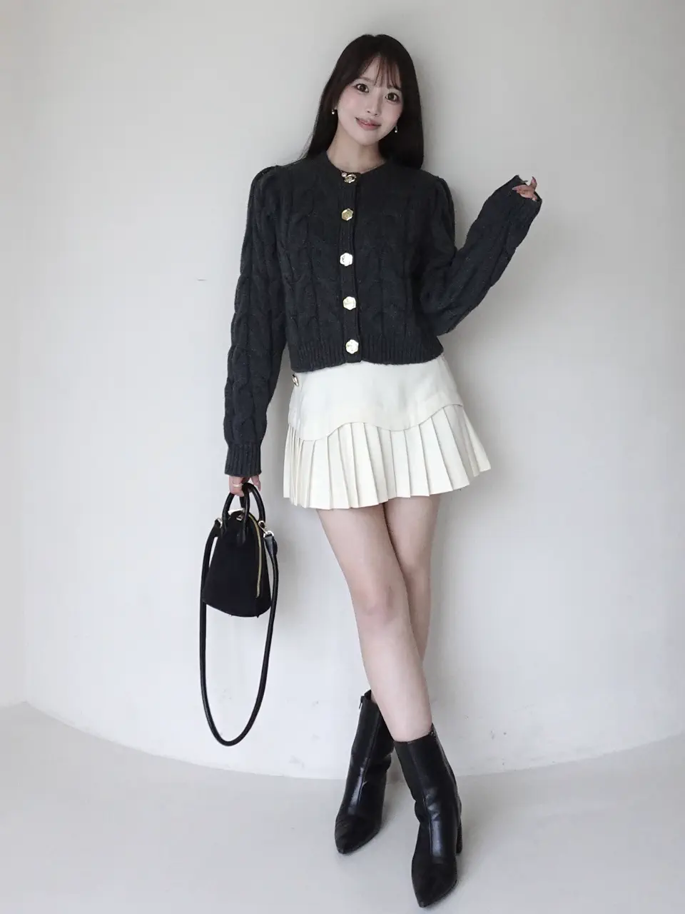 LETTER CABLE CARDIGAN