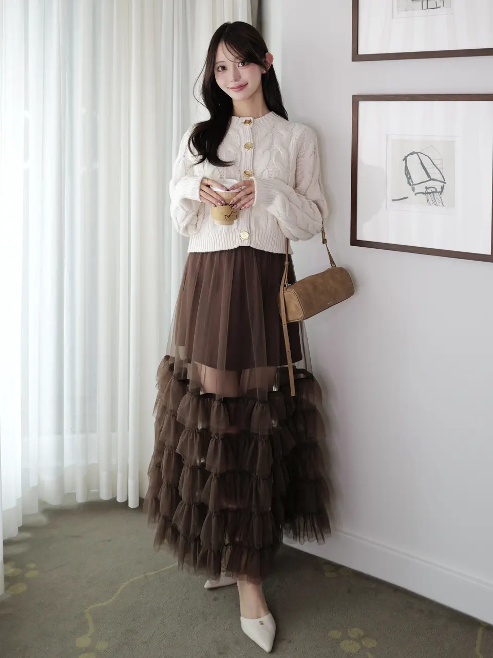 LETTER CABLE CARDIGAN