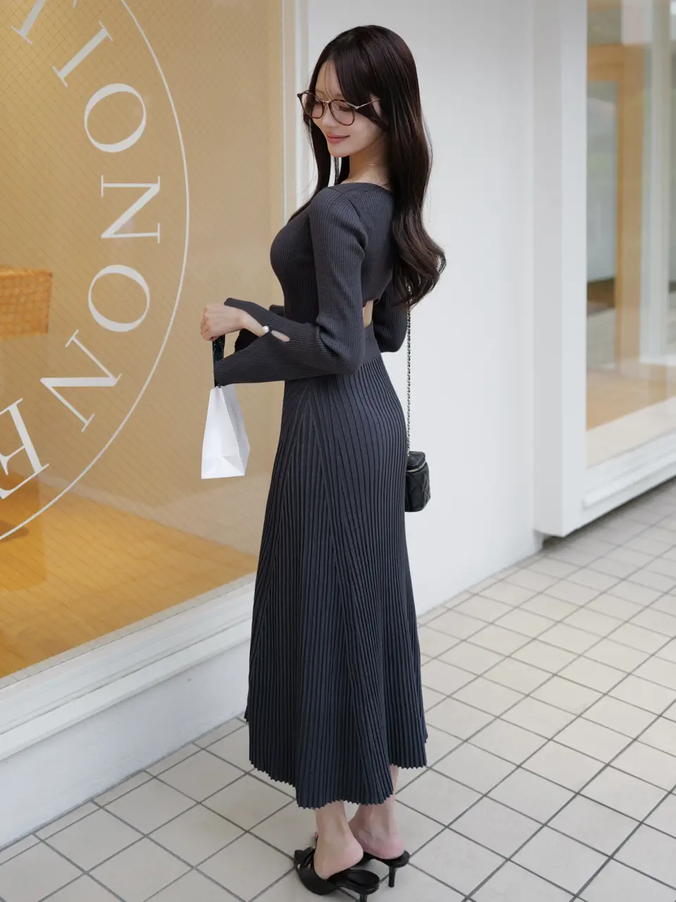 RUFFLE COMBINATION DRESS