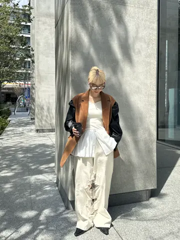 パンツ ELCHELE INSIDE RIPPEDHOLE PANTS ECRU 38 INSIDE RIPPED HOLE PANTS