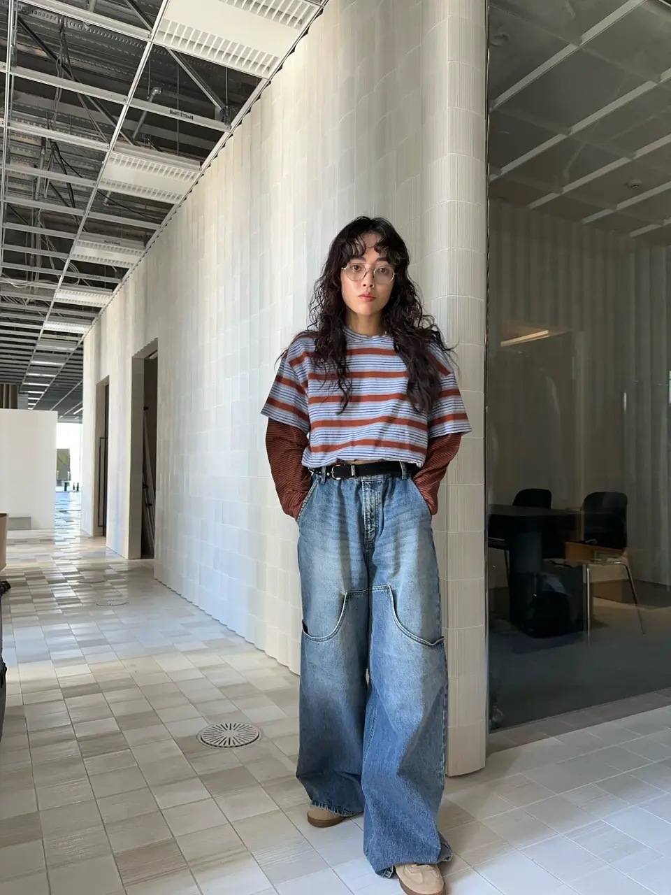 LAYERED BORDER LS TEE