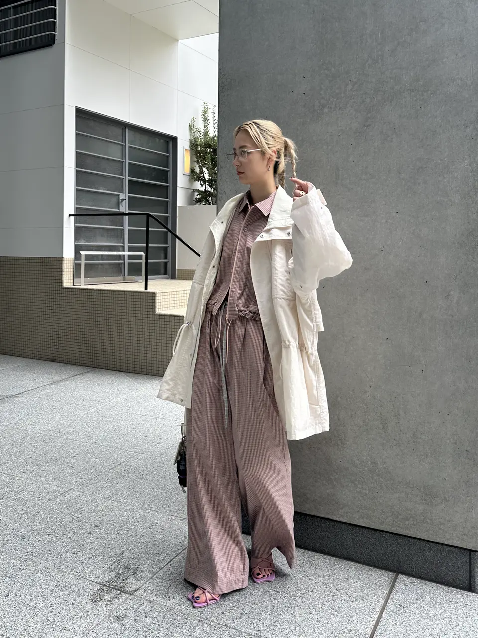 DADDY CHECK WIDE PANTS