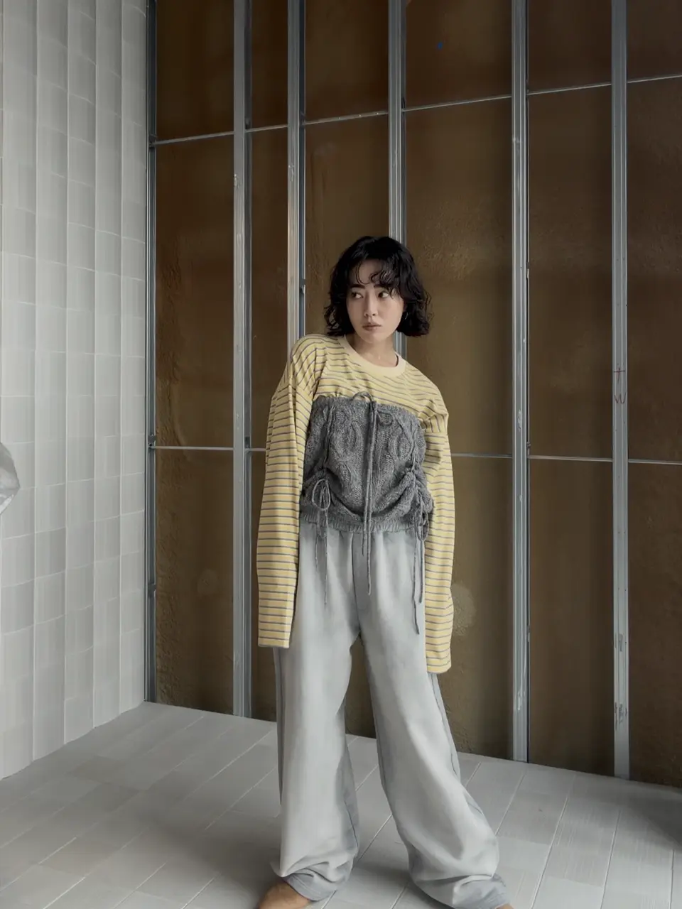 LOOSE CABLE KNIT SKIRT