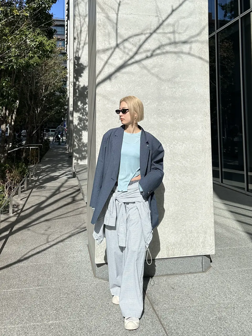 DADDY CHECK WIDE PANTS