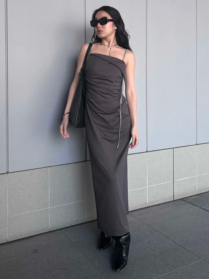 ASYMMETRY JERJEY DRESS – JOSEMOON