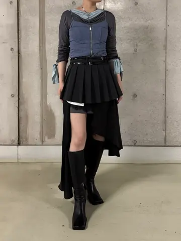 DOUBLEWAIST PLEATS MINISKIRT – JOSEMOON