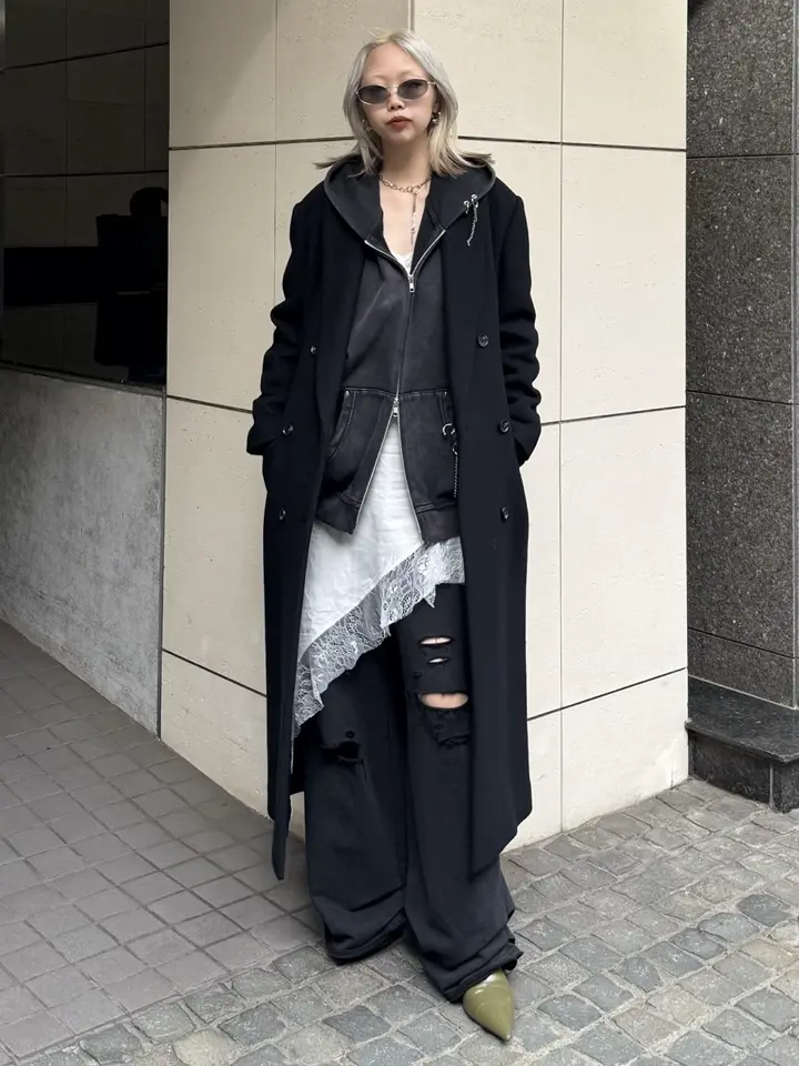 シースルーアシメワンピース ASYMMETRY LACE DRESS – JOSEMOON
