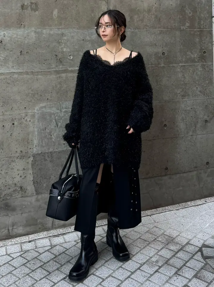 LACE TRIM WOOL DRESS – JOSEMOON