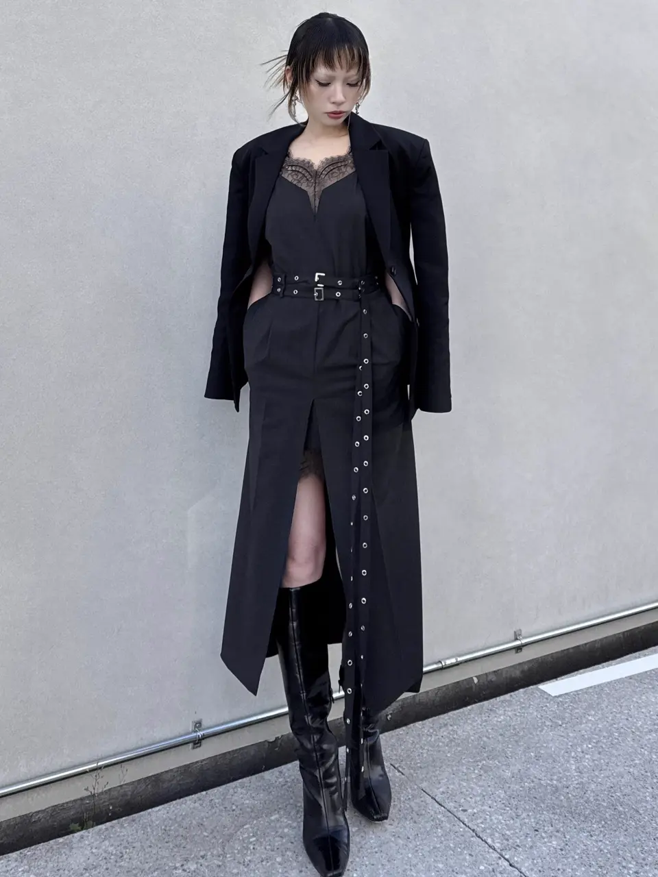 LACE TRIM WOOL DRESS – JOSEMOON