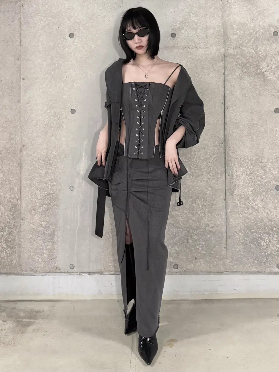 ASYMMETRY CUT SKIRT – JOSEMOON