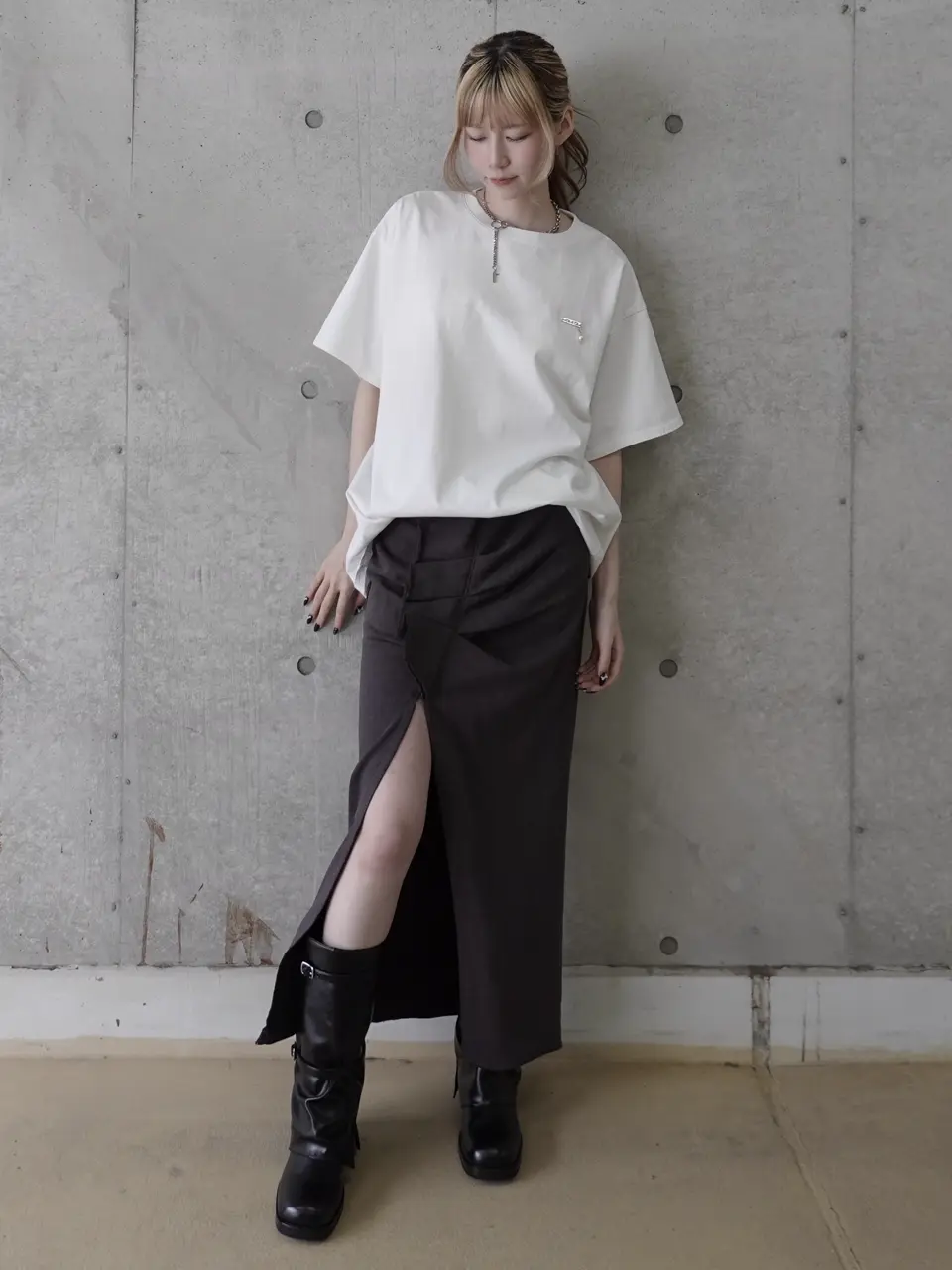 ASYMMETRY CUT SKIRT – JOSEMOON