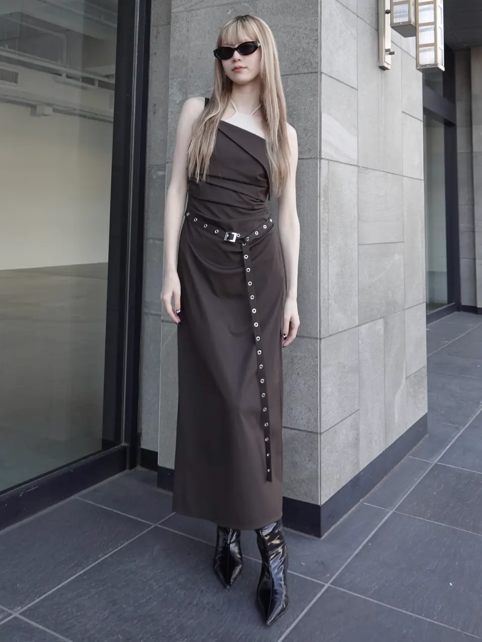 BICOLOR DRAPE DRESS – JOSEMOON