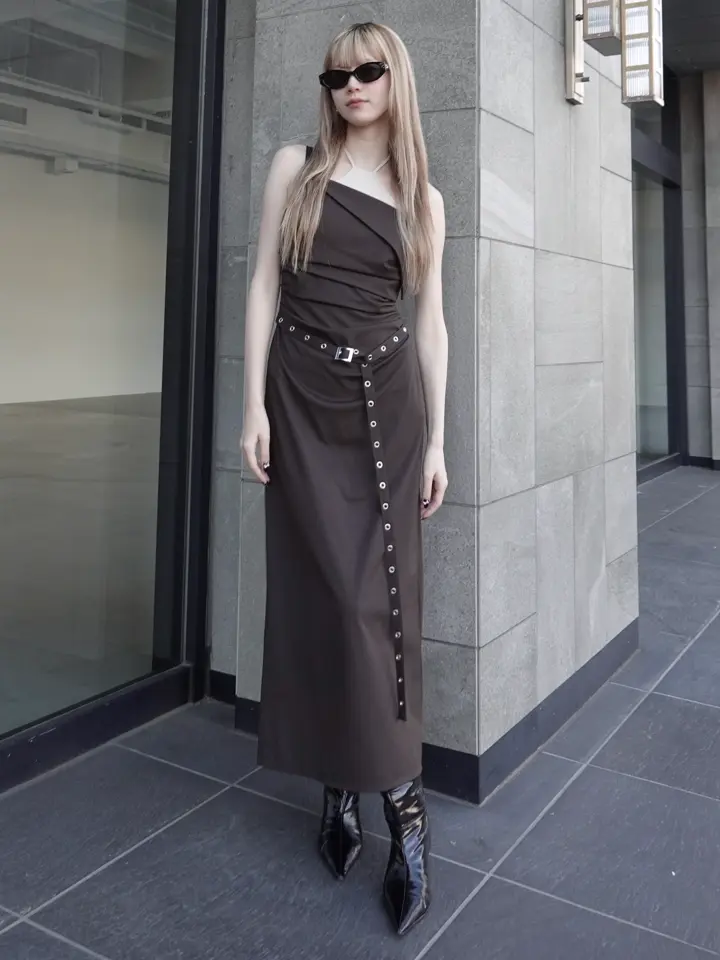 BICOLOR DRAPE DRESS – JOSEMOON