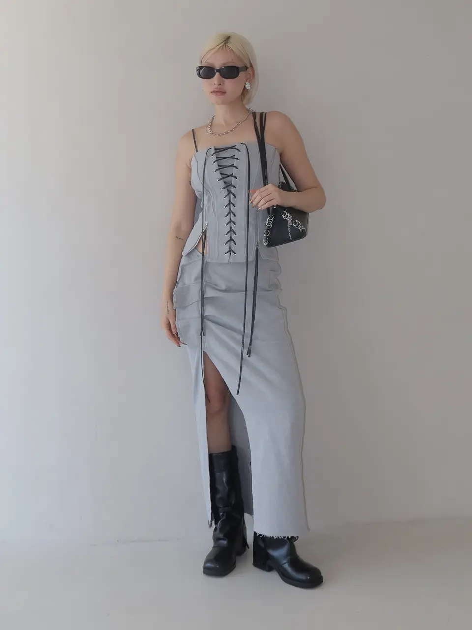 ASYMMETRY CUT SKIRT – JOSEMOON