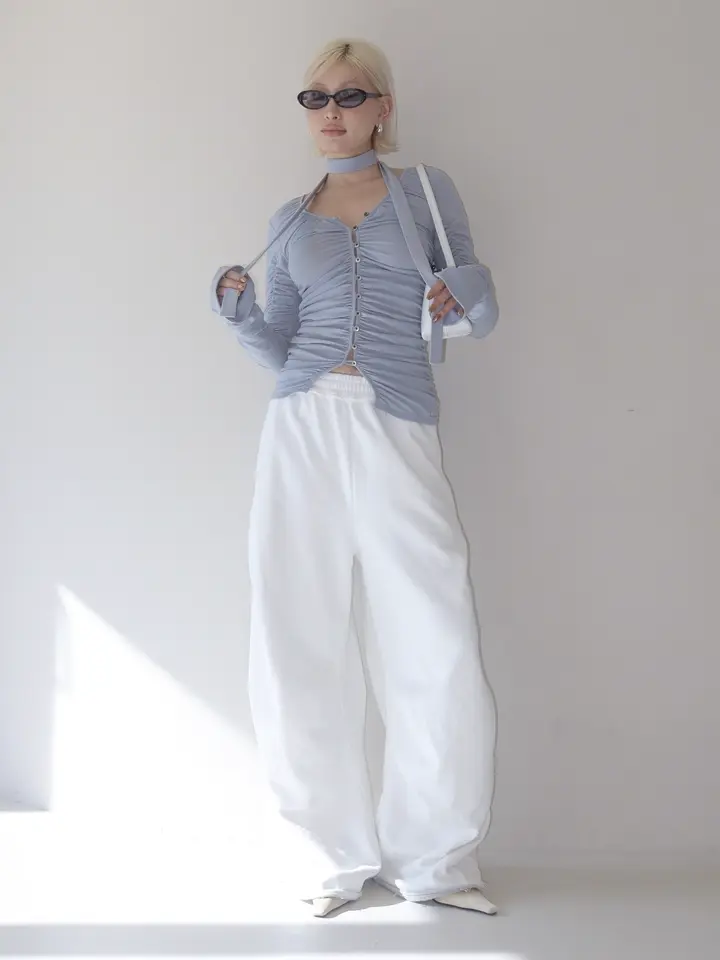 JOSEMOON タックスリットスウェットパンツ/パールチェーンスウェット SLIT SWEAT PANTS with PEARL – JOSEMOON