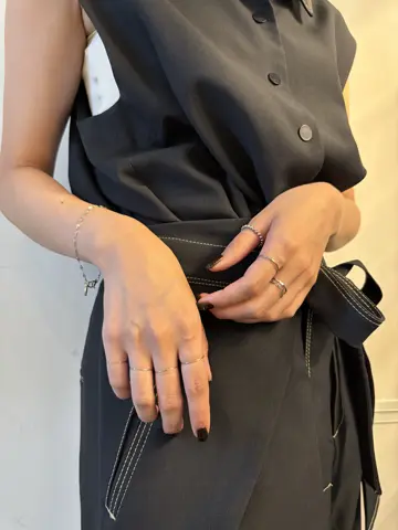 シルバー]スクエアカットリング