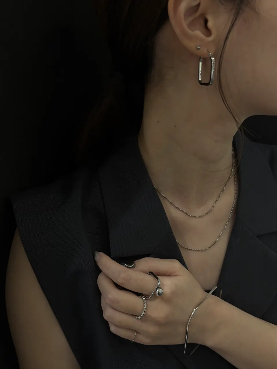 MAIDEN シルバーボールピアス シルバー]ピンボールピアス