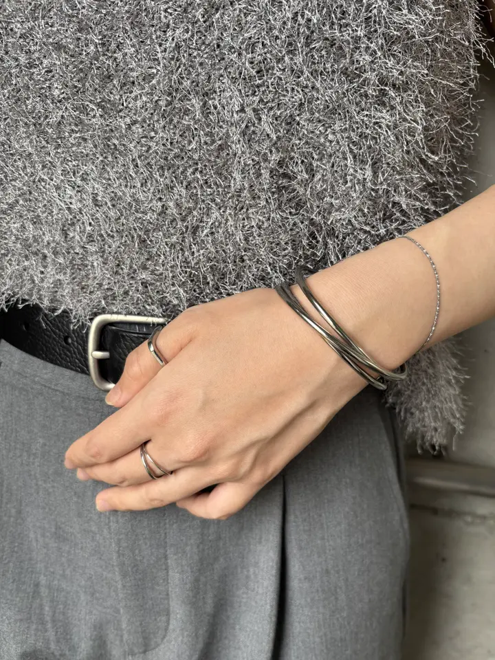 シルバー]スレッドチェーンブレスレット