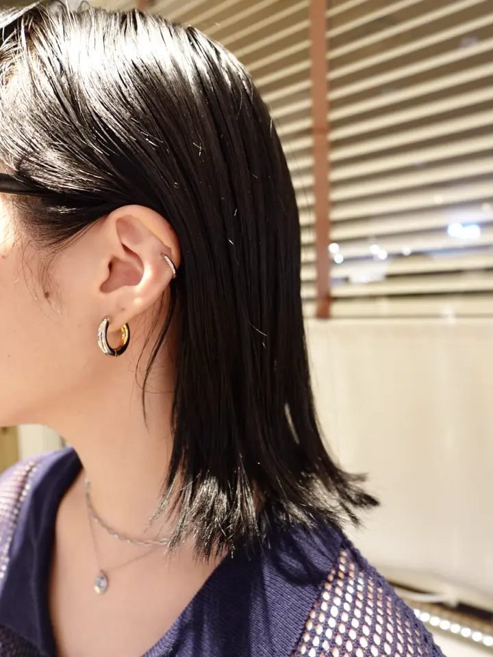 2wayバイカラーフープピアス